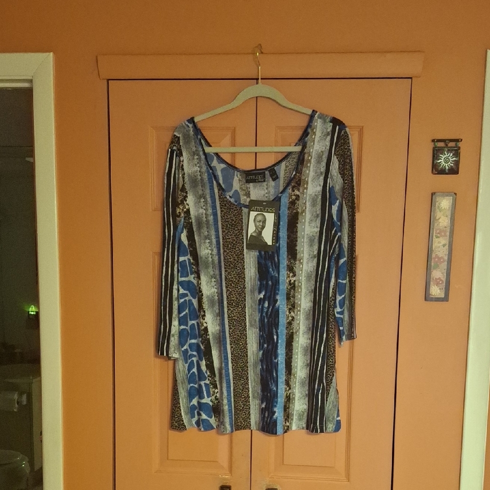 Chic Multicolor Striped Women's Tunic